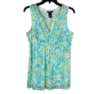 Womens Y2K Babydoll Tank Top Medium Mesh Stretch Floral 90s Fairycore NY Co